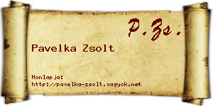 Pavelka Zsolt névjegykártya